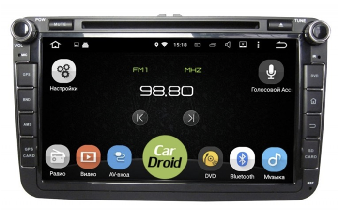 Штатная магнитола Roximo CarDroid RD-3701D для Volkswagen универсальная (Android 9.0) DSP - фото 299977