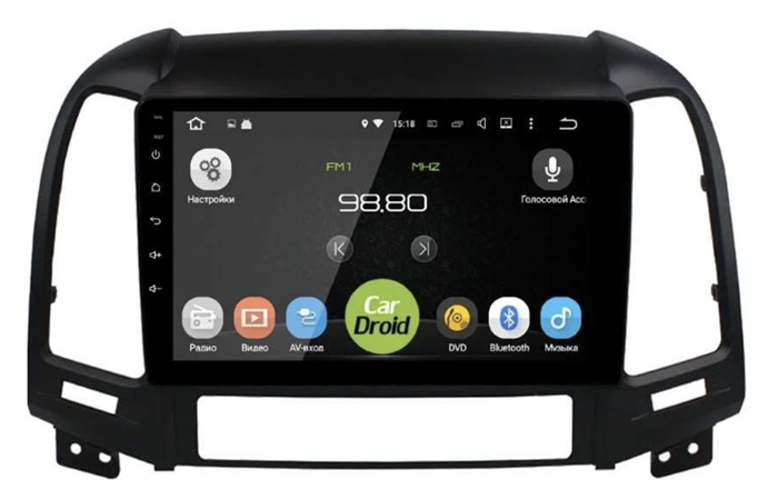 Штатная магнитола Roximo CarDroid RD-2008F 2005-2012 для Hyundai SantaFe 2 (Android 10.0) DSP - фото 300540