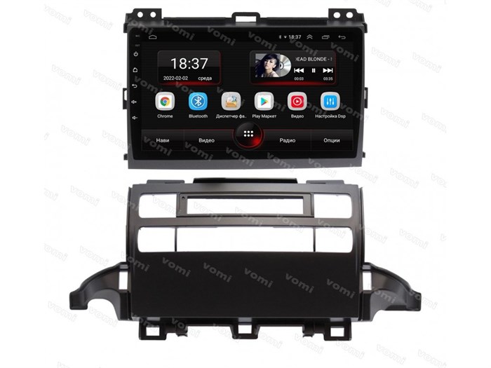 Vomi AK559R9-MTK для Toyota Prado 120 2002-2009 для разделения магнитолы и климат-контроля на Android 10.0 - фото 304529