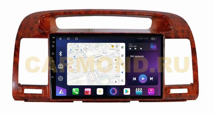 Штатная магнитола Unison QL3020M для Toyota Camry V30 2001-2006 дерево на Android 10.0 - фото 322592