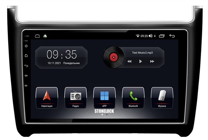 Автомагнитола Stonelock VW901MB 3/32 2K для Volkswagen Polo 5 2009-2019 (экран 2K) на Android 10.0 - фото 331476