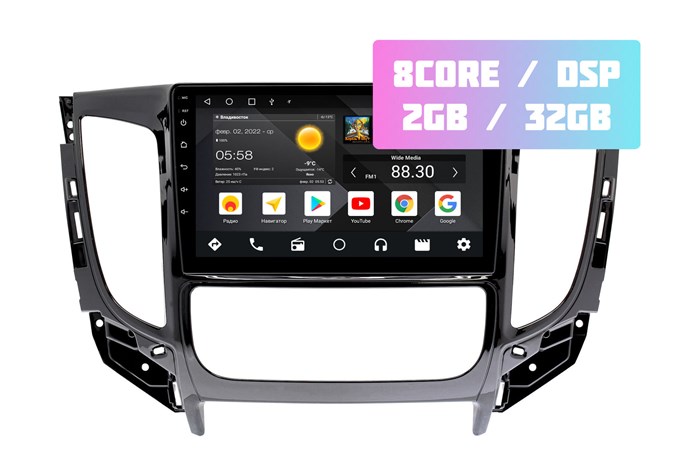 Wide Media MT9338QT-2/32 для Mitsubishi Pajero Sport III, L200 V 2015-2021 на Android 10.0 - фото 335744