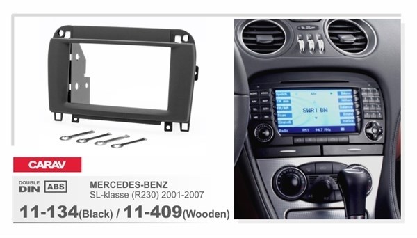 Переходная рамка CARAV 11-134 (Black)/ 11-409(Wooden) (Merceds-Benz SL (R230) 2001+) - фото 33666