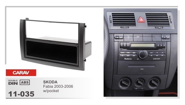 Переходная рамка CARAV 11-035/Incar RSC-N03 (Skoda Fabia 2003-2006 с карманом ) - фото 33694