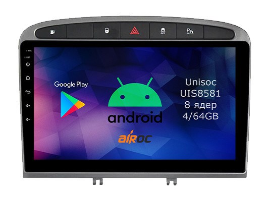 Roximo RM-2901 4/64 ГБ для Peugeot 308 I, 408 2007-2017 на Android 12.0 - фото 340921