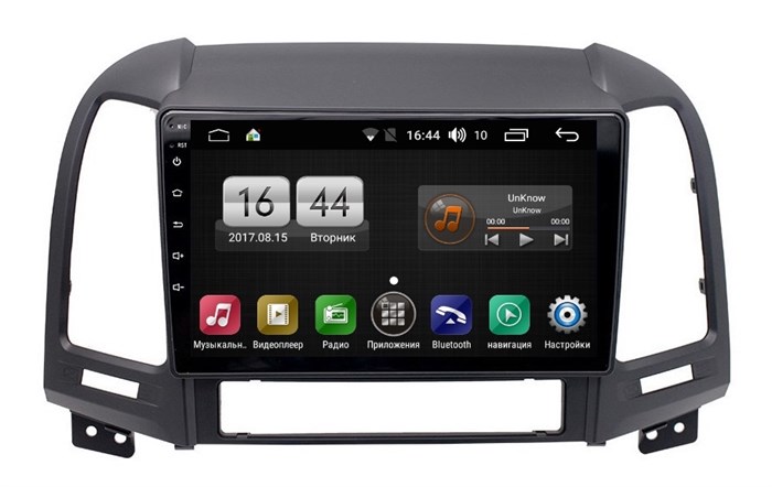 Магнитола FARCAR LX008R (S195) для Hyundai Santa Fe 2006-2012 серебро на Android 8.1 - фото 344187