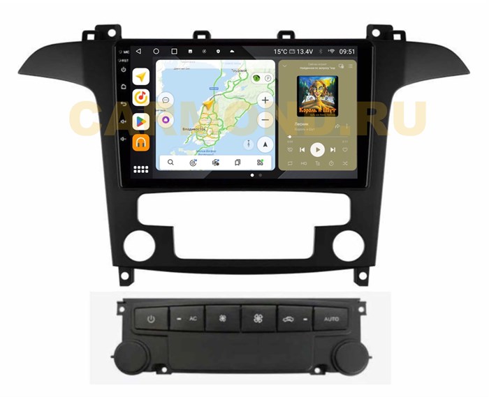 Штатная магнитола Wide Media MT3028QU PRO для Ford S-MAX 2006-2015 климат+кнопки на Android 10.0 - фото 348429
