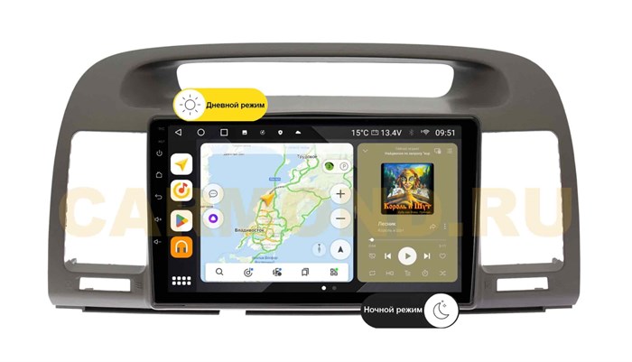 Штатная магнитола Wide Media MT9105QU PRO для Toyota Camry V30 2001-2006 на Android 10.0 - фото 350096