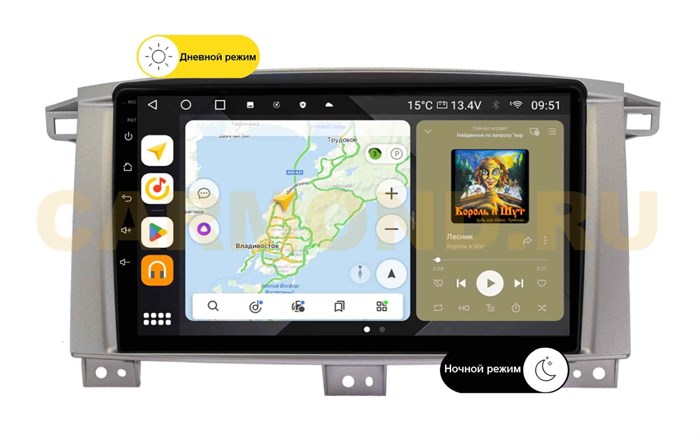 Штатная магнитола Wide Media MT9121QU PRO для Toyota Land Cruiser 100 2002-2007 (для авто с МКПП) на Android 10.0 - фото 350162