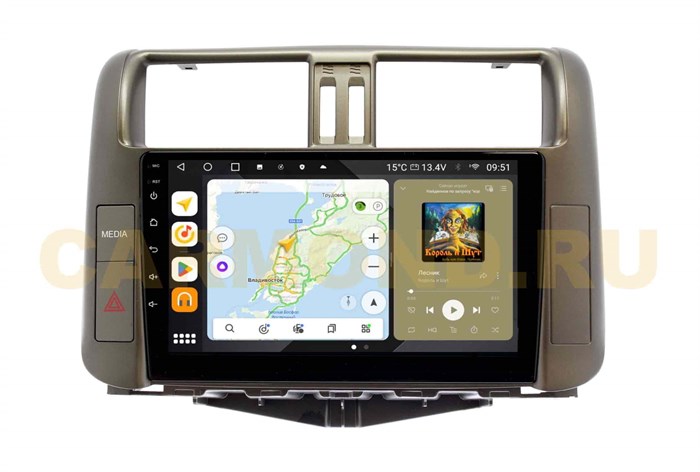 Штатная магнитола Wide Media MT9397QU PRO для Toyota Land Cruiser Prado 150 2009-2013 (авто с 3 кам.) на Android 10.0 - фото 350236