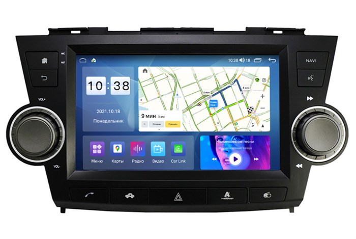 Штатная магнитола Parafar для Toyota Highlander (U40) 2007-2013 (c кнопкой аварийки) на Android 11.0 (PF036FHD) - фото 353753
