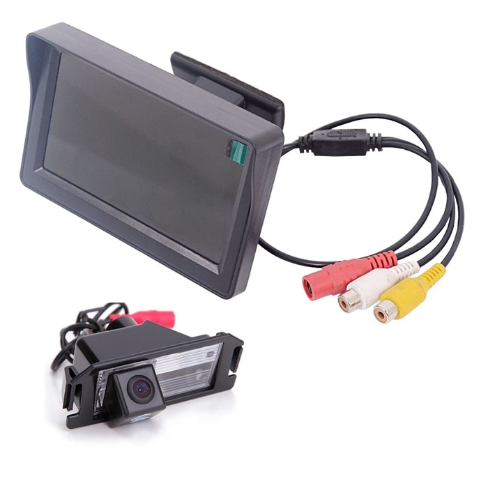 Монитор 4.3 дюйма + камера заднего вида cam-086 для Hyundai i30 12+, i10 07+, i20 09+, Coupe, Genesis Coupe, Veloster / KIA Picanto 04-11, Soul 09-13 - фото 36047