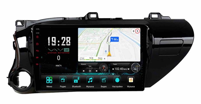 Штатная магнитола VAYCAR 1077-10V3 3/32 ГБ для Toyota Hilux VIII 2015-2020 на Android 10.0 - фото 363680