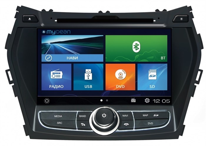 Штатное головное устройство MyDean 2209 для Hyundai Santa Fe (2013-) - фото 36860