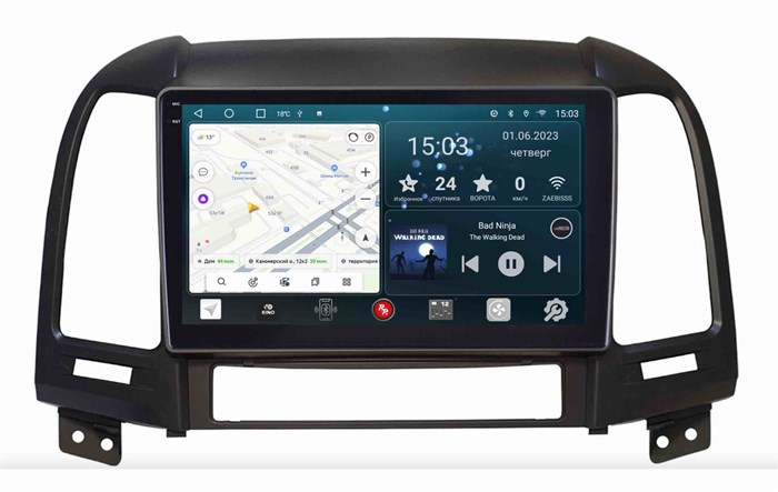 Штатная магнитола Redpower Slim 2K 71008 для Hyundai Santa Fe III 2005-2012 на Android 10.0 - фото 384504