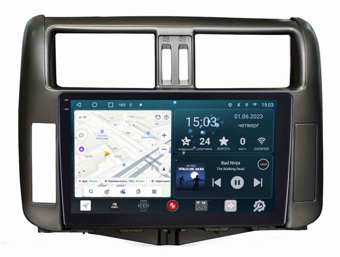 Штатная магнитола Redpower Slim 2K 71065G для Toyota Land Cruiser Prado 150 2009-2013 на Android 10.0 cерая - фото 384770