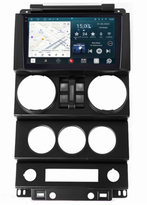 Штатная магнитола Redpower Slim 2K 71414 для Jeep Wrangler 3-поколение (JK) 2006-2010 4 двери на Android 10.0 - фото 385442
