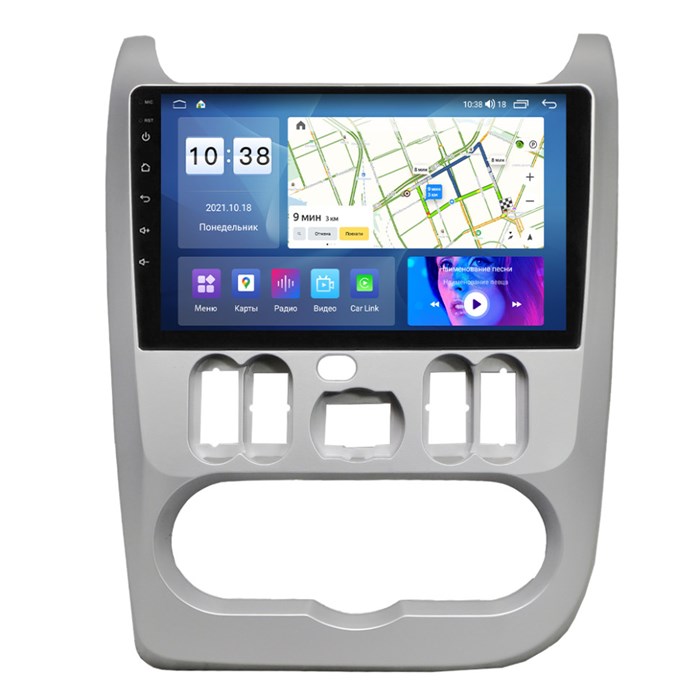 Штатная магнитола Parafar для Renault Logan 2009-2016 серебро на Android 11.0 (PF175SFHD) - фото 397552