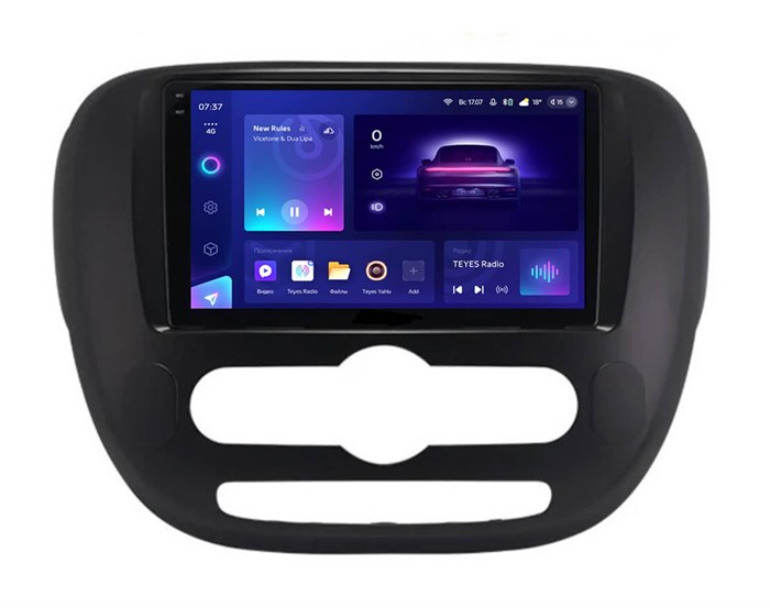 Штатная магнитола Teyes CC3 2K 4/64 ГБ для KIA Soul II 2013-2019 климат (цвет рамки - черный матовый) на Android 10.0 - фото 402811