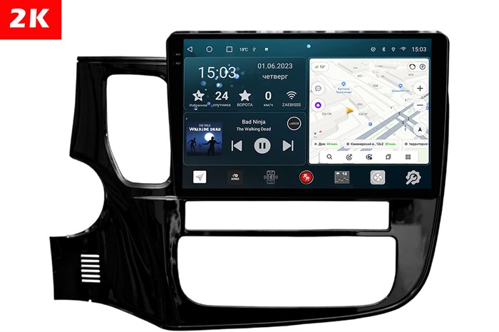 Штатная магнитола Redpower Slim 2K 71156 для Mitsubishi Outlander 3-поколение 2012-2019 на Android 10.0 - фото 404361