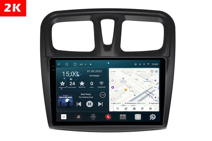 Штатная магнитола Redpower Slim 2K 71158 для Renault Logan II, Sandero II 2013-2022 на Android 10.0 - фото 404506