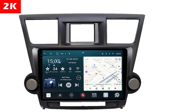 Штатная магнитола Redpower Slim 2K 71035 для Toyota Highlander (U40) 2007-2013 на Android 10.0 - фото 404567