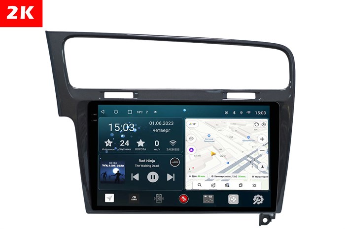 Штатная магнитола Redpower Slim 2K 71006G для Volkswagen Golf 7 2013-2019 серый глянец на Android 10.0 - фото 404762