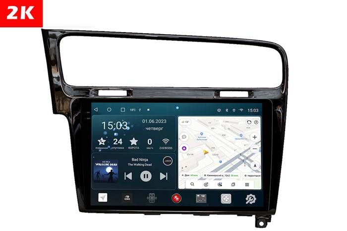 Штатная магнитола Redpower Slim 2K 71006B для Volkswagen Golf 7 2013-2019 черный глянец на Android 10.0 - фото 404768