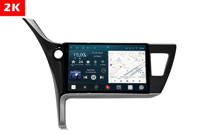 Штатная магнитола Redpower Slim 2K 71266 для Toyota Corolla XI 2016-2019 на Android 10.0 - фото 404871