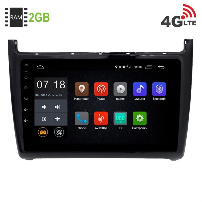 Штатная магнитола LeTrun 1883 Volkswagen Polo 2014+ Android 6.0.1 9 дюймов (4G LTE 2GB) - фото 41763