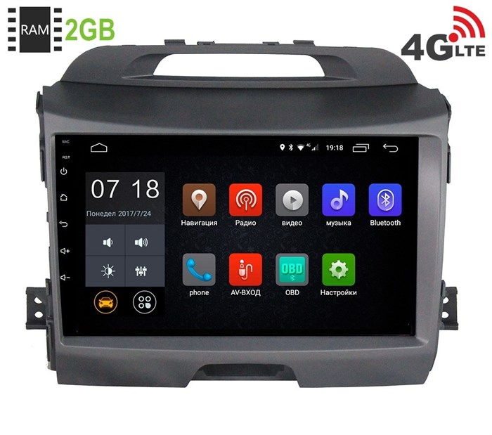 Штатная магнитола LeTrun 1867 Kia Sportage 2010 - 2016 Android 6.0.1 9 дюймов (4G LTE 2GB) - фото 41876