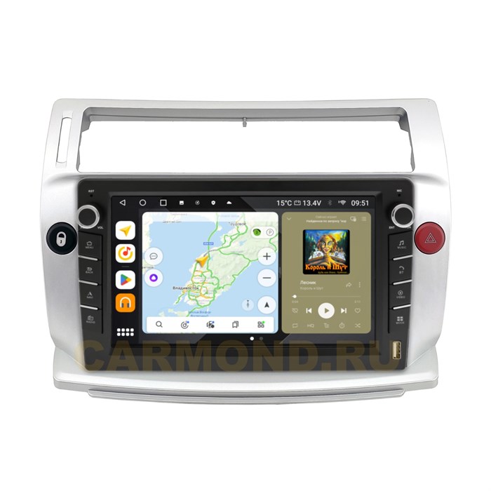 Штатная магнитола Wide Media MT3036QU-B-4/32 для CITROEN C4 2004-2011 (с кнопками) на Android 10.0 - фото 428989
