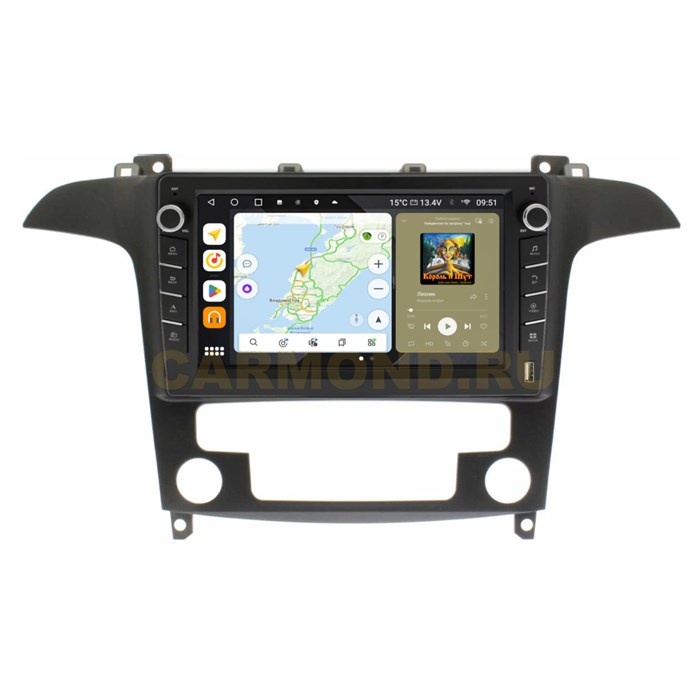 Штатная магнитола Wide Media MT3028QU-B-4/32 для Ford S-MAX 2006-2015 климат (с кнопками) на Android 10.0 - фото 429116
