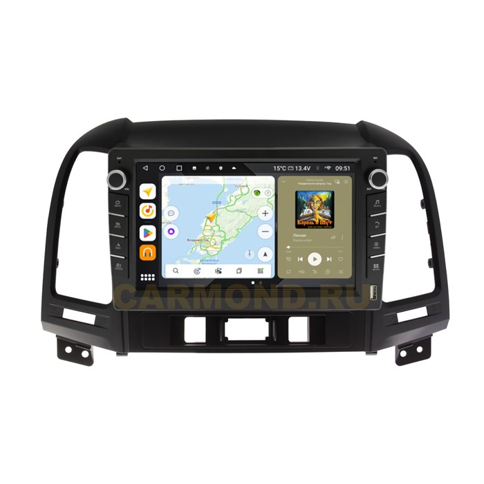 Штатная магнитола Wide Media MT9052QU-B-4/32 для Hyundai Santa Fe 2005-2012 (с кнопками) на Android 10.0 - фото 429287