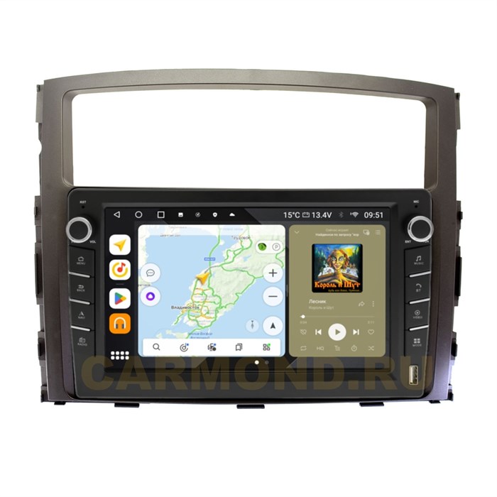 Штатная магнитола Wide Media MT9070QU-B-4/32 для Mitsubishi Pajero IV 2006-2019 (для авто с Rockford) (с кнопками) на Android 10.0 - фото 430150