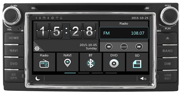 Штатная магнитола Ksize W2-E8158T для Toyota, Daihatsu универсальная (200x100 мм) - фото 48980