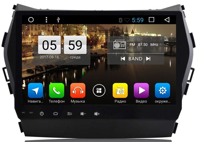 Штатная магнитола LeTrun 2118 Hyundai Santa Fe III 2012-2017 Android 6.0.1 Allwinner T3 - фото 64857