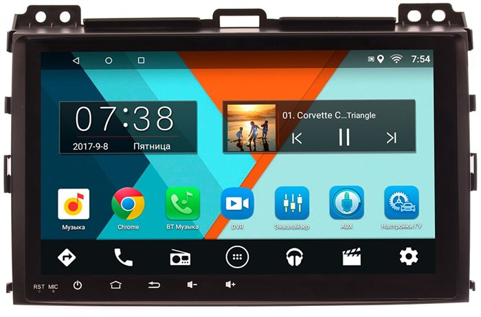 Штатная магнитола Toyota LC 100 2002-2007 Wide Media MT9004MF на Android 6.0.1 с усилителем - фото 76356