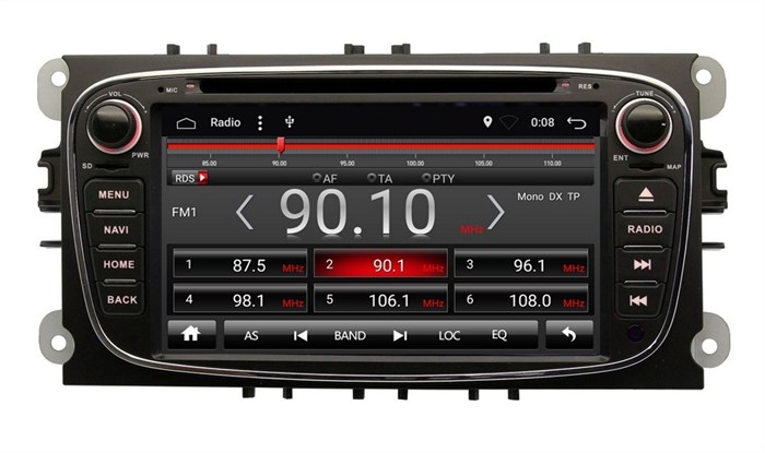Штатная магнитола Ksize DVA-VS7A600ND для Ford (универсальная, овальная, чёрная) Android 7 - фото 76864