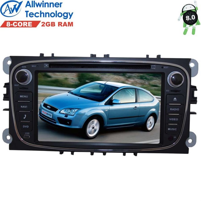 Штатная магнитола Ford Focus, C-Max, Mondeo, S-Max, Galaxy LeTrun 2389 на Android 8.1 Allwinner T8 - фото 87060