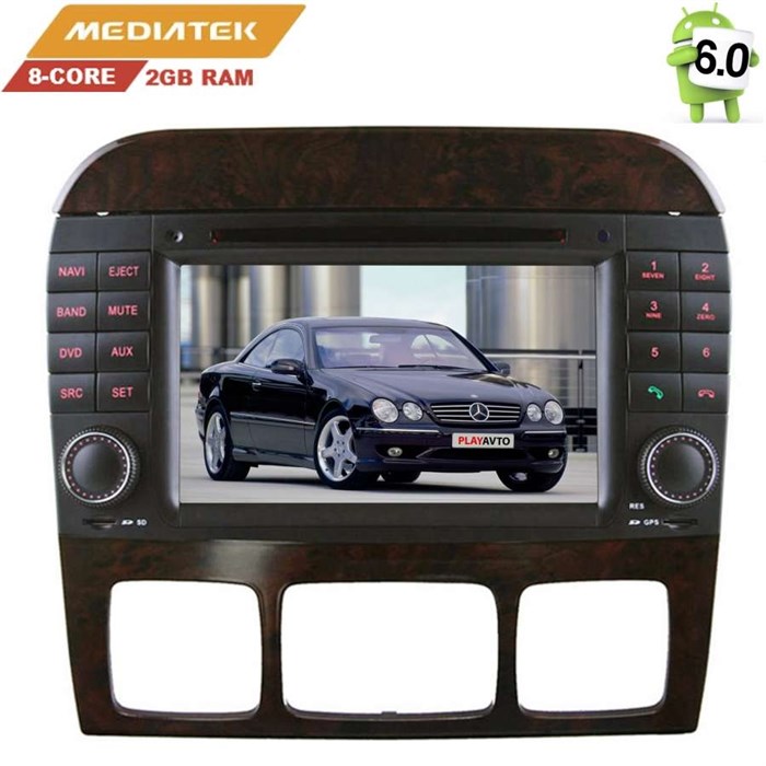 Штатная магнитола Mercedes S-klasse (W220) 1998 - 2005 LeTrun 2291 Android 6.0.1 8 дюймов (4G LTE 2GB) - фото 88436