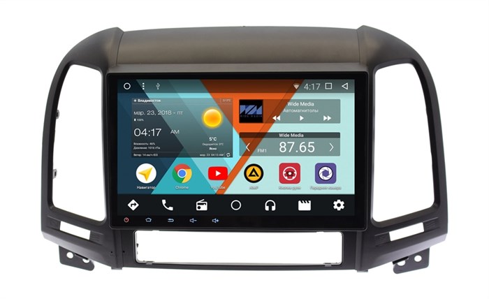 Штатная магнитола Hyundai Santa Fe II 2005 - 2012 Wide Media WM-CF3075NB-1/16 - фото 97776