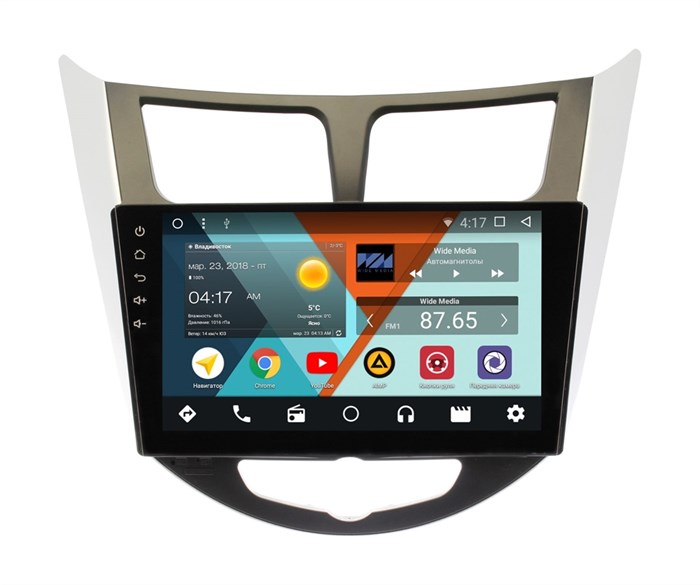 Штатная магнитола Hyundai Solaris 2010 - 2016, Verna Wide Media WM-CF3005NB-1/16 - фото 97881