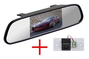Зеркало + камера cam-061 для Volkswagen Tiguan (07+), Touareg (02-11) / Skoda Fabia (07+), Yeti (09+) / Porsche Cayenne до 2011